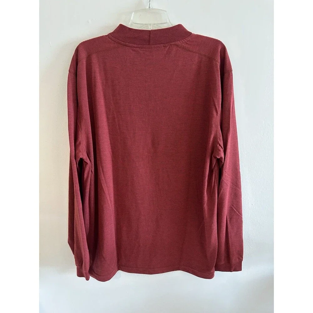 The North Face Mock Pullover Mens Large Red Long Sleeve Shirt Top